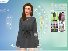 Платье Drawstring Waist Sweater Dress