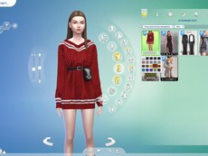 Платье V-Neck Sweater Dress with Waist Bag