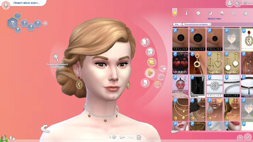 Чокер и серьги Heart tulip earring and choker