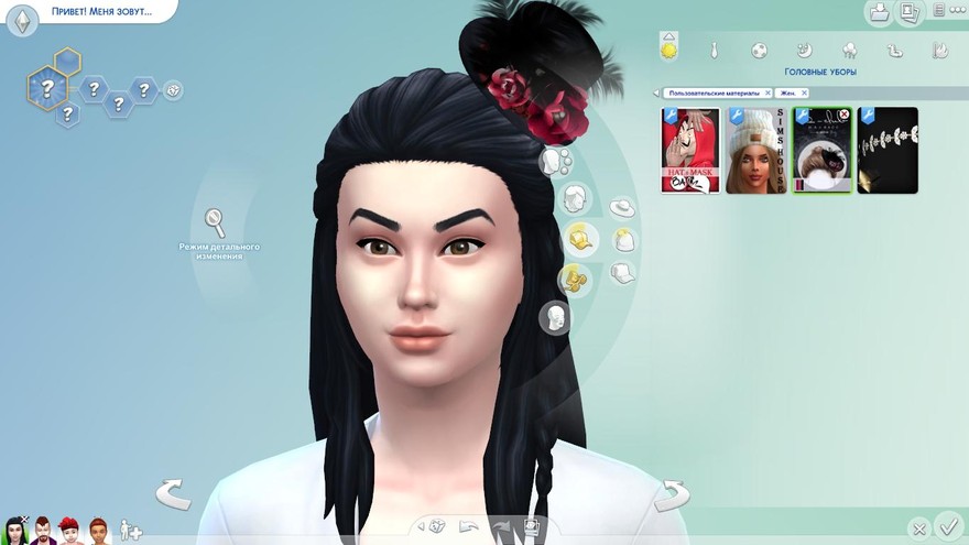 Готическая шляпа с розовыми перьями модель B