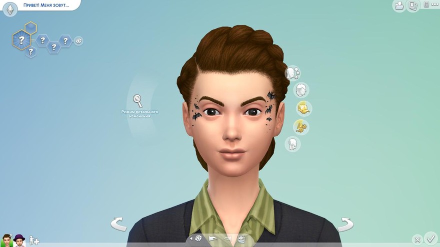 Татуировка летучей мыши на лице